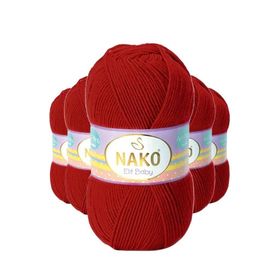 Nako 298 Elite Baby 5 Adet Pul Biber El Örgü İpi Tüylenmeyen Bebek Yünü