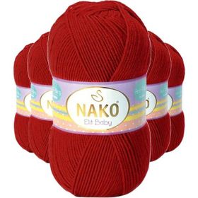 Nako 298 Elite Baby 5 Adet Pul Biber El Örgü İpi Tüylenmeyen Bebek Yünü