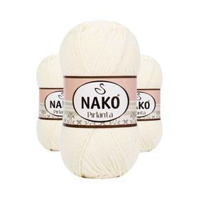Nako 300 3 Adet Ekru Pırlanta Amigurumi El Örgü İpi Yünü