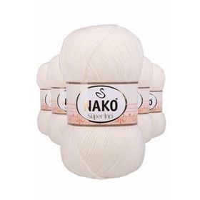 Nako 300 5 Adet 100 gr Ekru Süper İnci El Örgü İpi