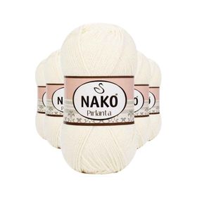 Nako 300 5 Adet Ekru Pırlanta Amigurumi El Örgü İpi Yünü