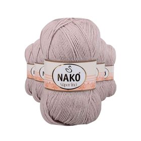 Nako 3079 5 Adet 100 gr Pembeli Gri Süper İnci El Örgü İpi