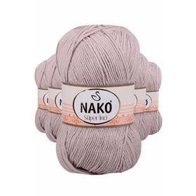 Nako 3079 5 Adet 100 gr Pembeli Gri Süper İnci El Örgü İpi