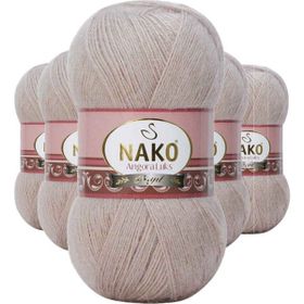 Nako 3079 Pembeli Gri 5 Adet Angora Lüks El Örgü İpi