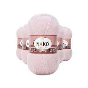 Nako 318 Gül Goncası 5 Adet Angora Lüks El Örgü İpi
