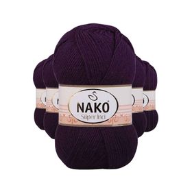 Nako 3260 5 Adet 100 gr Mor Süper İnci El Örgü İpi