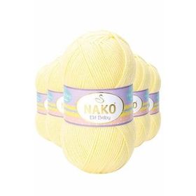 Nako 3664 Elite Baby 5 Adet Limonata El Örgü İpi Tüylenmeyen Bebek Yünü