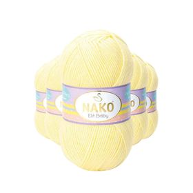 Nako 3664 Elite Baby 5 Adet Limonata El Örgü İpi Tüylenmeyen Bebek Yünü