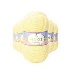 Nako 3664 Elite Baby 5 Adet Limonata El Örgü İpi Tüylenmeyen Bebek Yünü