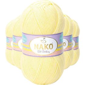 Nako 3664 Elite Baby 5 Adet Limonata El Örgü İpi Tüylenmeyen Bebek Yünü