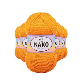 Nako 4038 5 Adet Portakal Kabuğu Elite Baby El Örgü İpi Tüylenmeyen Bebek Yünü