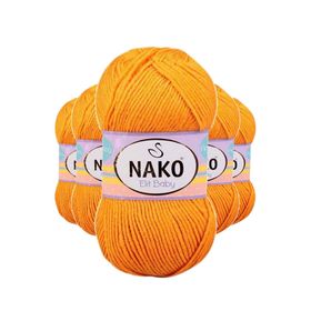 Nako 4038 5 Adet Portakal Kabuğu Elite Baby El Örgü İpi Tüylenmeyen Bebek Yünü