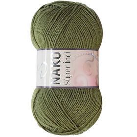 Nako 4234 Haki Süper İnci 100 gr El Örgü İpi