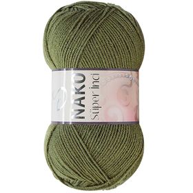 Nako 4234 Haki Süper İnci 100 gr El Örgü İpi