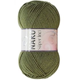 Nako 4234 Haki Süper İnci 100 gr El Örgü İpi