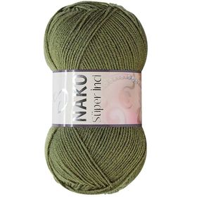 Nako 4234 Haki Süper İnci 100 gr El Örgü İpi