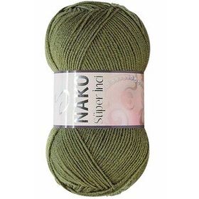Nako 4234 Haki Süper İnci 100 gr El Örgü İpi