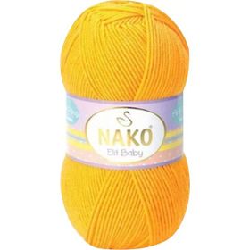 Nako 4674 Koyu Sarı 1 Adet Elite Baby El Örgü İpi Tüylenmeyen Bebek Yünü