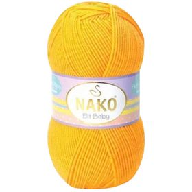 Nako 4674 Koyu Sarı 1 Adet Elite Baby El Örgü İpi Tüylenmeyen Bebek Yünü