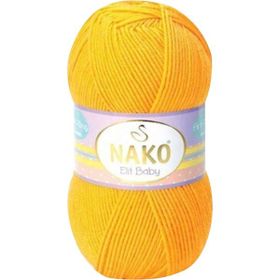 Nako 4674 Koyu Sarı 1 Adet Elite Baby El Örgü İpi Tüylenmeyen Bebek Yünü