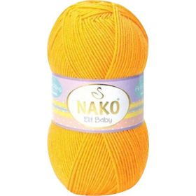Nako 4674 Koyu Sarı 1 Adet Elite Baby El Örgü İpi Tüylenmeyen Bebek Yünü