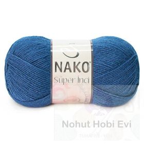Nako 517 Süper İnci Orta Mavi Örgü İpi
