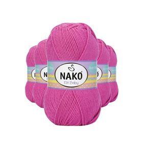 Nako 5278 Elite Baby 5 Adet Çöl Gülü El Örgü İpi Tüylenmeyen Bebek Yünü