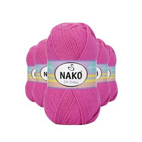 Nako 5278 Elite Baby 5 Adet Çöl Gülü El Örgü İpi Tüylenmeyen Bebek Yünü