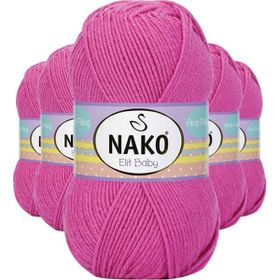 Nako 5278 Elite Baby 5 Adet Çöl Gülü El Örgü İpi Tüylenmeyen Bebek Yünü