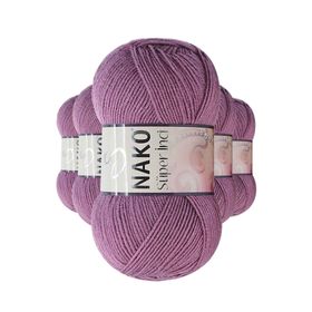 Nako 569 5 Adet 100 gr Koyu Gülkurusu Süper İnci El Örgü İpi