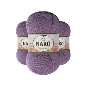 Nako 6684 Süper İnci 5 Adet 100 gr Açık Mürdüm El Örgü İpi