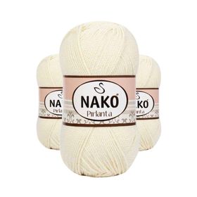 Nako 6730 Koyu Krem 3 Adet Pırlanta Amigurumi El Örgü İpi Yünü