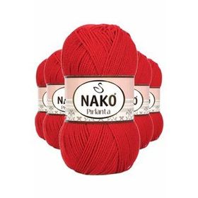 Nako 6741 5 Adet Gelincik Kırmızı Pırlanta Amigurumi El Örgü İpi Yünü