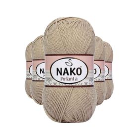 Nako 6742 5 Adet Bej Pırlanta Amigurumi El Örgü İpi Yünü