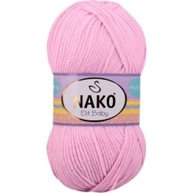 Nako 6936 Açık Pembe 1 Adet Elite Baby El Örgü İpi Tüylenmeyen Bebek Yünü