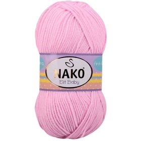Nako 6936 Açık Pembe 1 Adet Elite Baby El Örgü İpi Tüylenmeyen Bebek Yünü