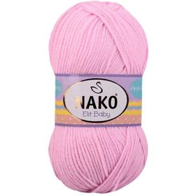 Nako 6936 Açık Pembe 1 Adet Elite Baby El Örgü İpi Tüylenmeyen Bebek Yünü
