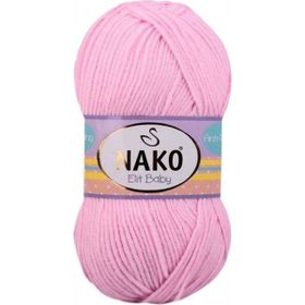 Nako 6936 Açık Pembe 1 Adet Elite Baby El Örgü İpi Tüylenmeyen Bebek Yünü