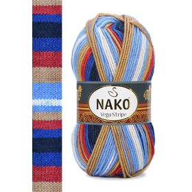 Nako 82411 1 Adet Vega Stripe Premium Akrilik El Örgü İpi Yünü
