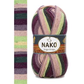 Nako 82414 1 Adet Vega Stripe Premium Akrilik El Örgü İpi Yünü