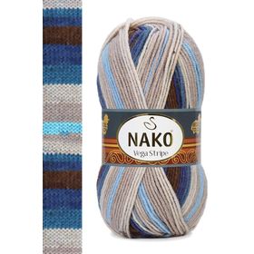 Nako 82422 1 Adet Vega Stripe Premium Akrilik El Örgü İpi Yünü