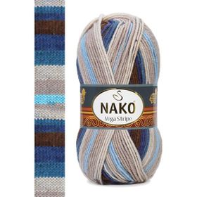 Nako 82422 1 Adet Vega Stripe Premium Akrilik El Örgü İpi Yünü