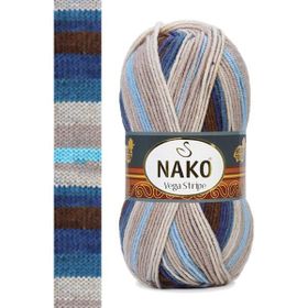 Nako 82422 1 Adet Vega Stripe Premium Akrilik El Örgü İpi Yünü