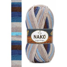 Nako 82422 1 Adet Vega Stripe Premium Akrilik El Örgü İpi Yünü