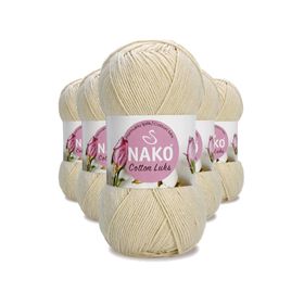Nako 97543 Açık Bej 5 Adet Cotton Lüks Yelek Tunik Kazak Bluz Hırka İpi Yünü
