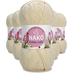 Nako 97543 Açık Bej 5 Adet Cotton Lüks Yelek Tunik Kazak Bluz Hırka İpi Yünü