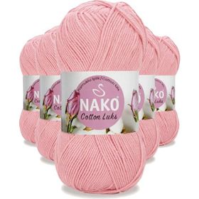 Nako 97548 Açık Pembe 5 Adet Cotton Lüks Yelek Tunik Kazak Bluz Hırka İpi Yünü