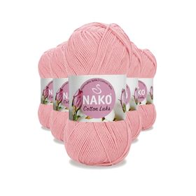 Nako 97548 Açık Pembe 5 Adet Cotton Lüks Yelek Tunik Kazak Bluz Hırka İpi Yünü