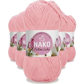 Nako 97548 Açık Pembe 5 Adet Cotton Lüks Yelek Tunik Kazak Bluz Hırka İpi Yünü