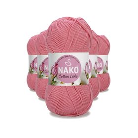 Nako 97551 Gül Pembe 5 Adet Cotton Lüks Yelek Tunik Kazak Bluz Hırka İpi Yünü